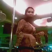 Hijabi arab shows butt and tits in a dubai club
