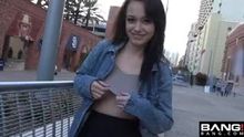 Taking her tits out in front of the stadium (fixed)