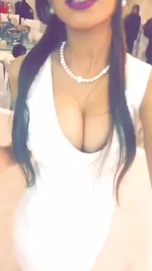 Arab chick dancing and showing cleavage
