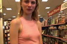 Skinny Chick Gets Naked In A Bookstore