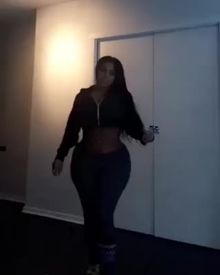 Huge fake booty walking away