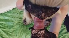 handjob onto her tongue