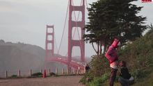 A couple of tourists suck and fuck near the Golden Gate Bridge.