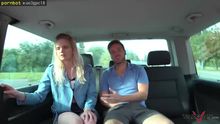 Big tittied blonde gets fucked in a van and squirts everywhere