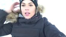 Snowboarder baby masturbate in ski lift
